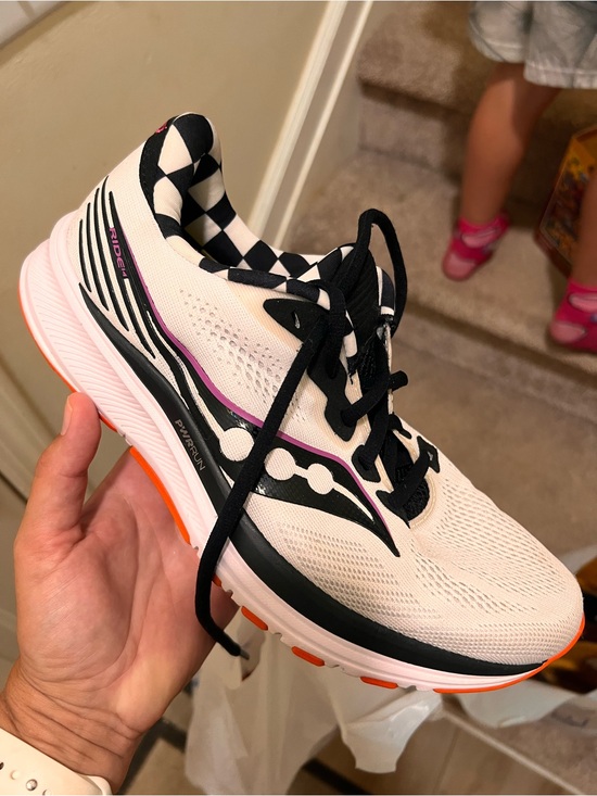 Saucony Shoes - Saucony Women’s Reverie White Athletic Running Shoe with Black & Pink Accents